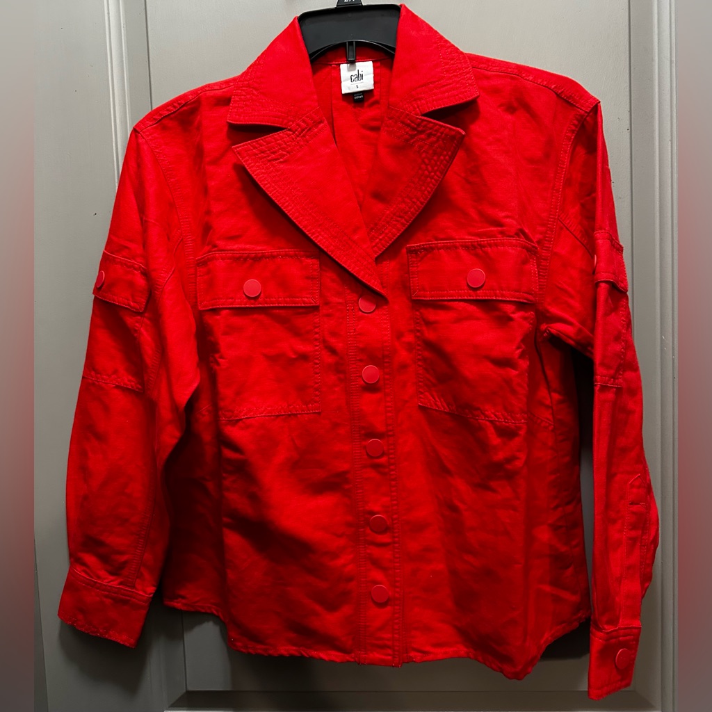 Cabi Size S Linen/Cotton Snap Front Detour Jacket Nwot